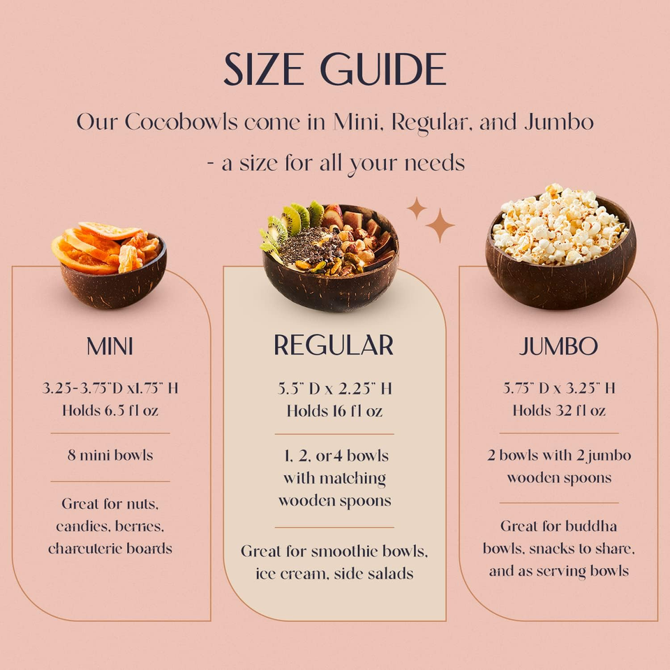 Coconut Bowl & Wooden Spoons Bowl Set, Birthday Gifts for Women