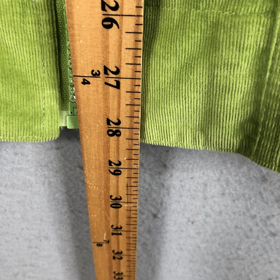 Quacker Factory Jacket Womens 1X Plus Size Lime Green Corduroy Glam Sparkle - Image 4 of 4