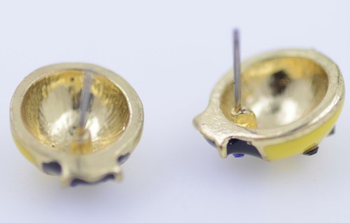 Super cute gold  tone enamel ladybird stud earrings, multiple choices - Picture 5 of 8