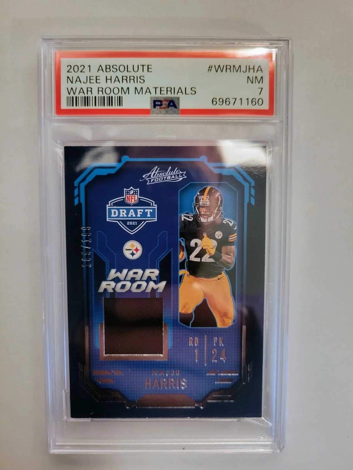 Najee Harris Panini Absolute War Room Materials #WRMJHA Base