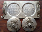 Rodney Kent Hammered Aluminum Covered Condiment Dish Set with Serving Tray — photo 4