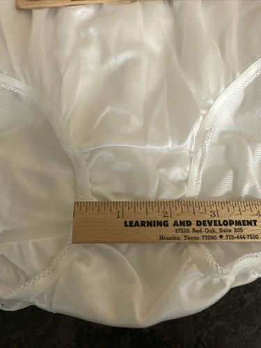 Vintage Underscore Nylon Brief Panties Granny Womens Size 10 White New One Pair - Picture 3 of 8