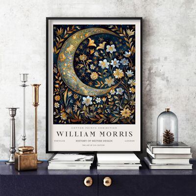 William Morris Druck, William Morris Ausstellung Poster Mond, Sterne (196c)