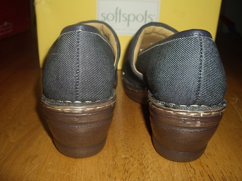 NIB Womens Size 11W Softspots Larissa Clog Slip On Shoes Denim Blue Dark - Picture 3 of 5