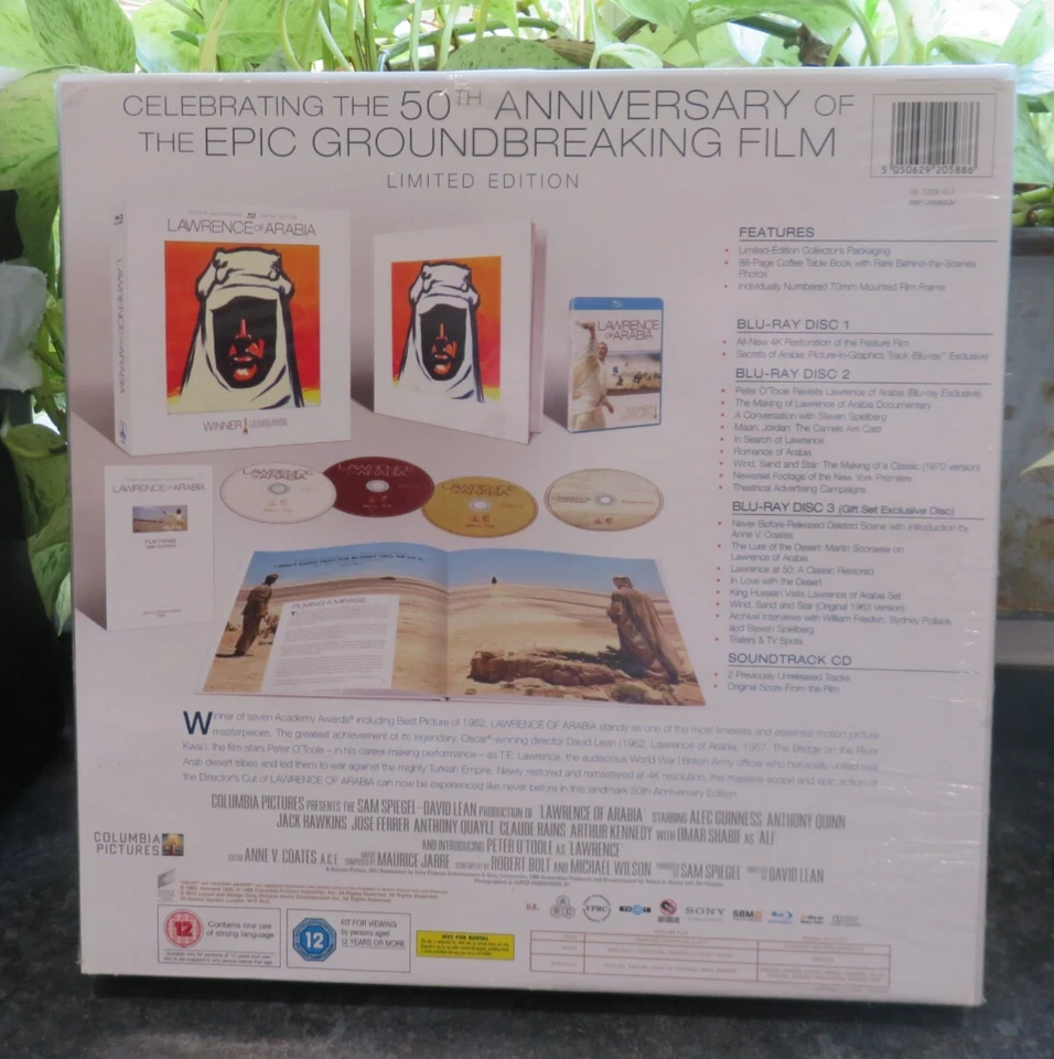 LAWRENCE OF ARABIA LTD EDITION 50th ANNIVERSARY 3 X BLU-RAYS + SOUNDTRACK CD NEW - Image 2 of 4