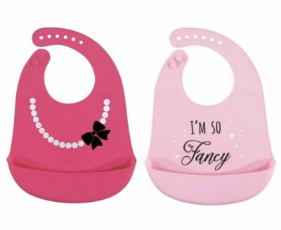 silicone bib with pearls