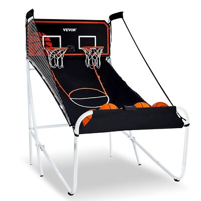 Foldable Basketball Arcade Game 2 Player Home Dual Shot Sport with 5 Balls 