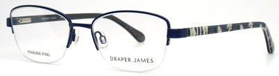 DRAPER JAMES DJ5007 414 Indigo Womens Cat Eye Half Rim Eyeglasses 51-17-135 B:35