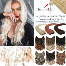 Secret Wire In Hair Extensions As Real Hairpiece Hidden Miracle Ring Headband US