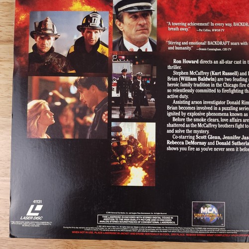 Backdraft Laserdisc LD Movie 2 Disc Letterbox Edition Robert DeNiro Kurt Russell - Picture 10 of 12