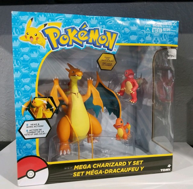 Pokemon Mega Charizard Y Exclusive Figure 3 Pack Set Rare