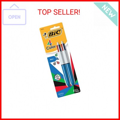 BIC 4-Color Mini Ballpoint Pen, Medium Point (1.0mm), Assorted Inks, 2-Count