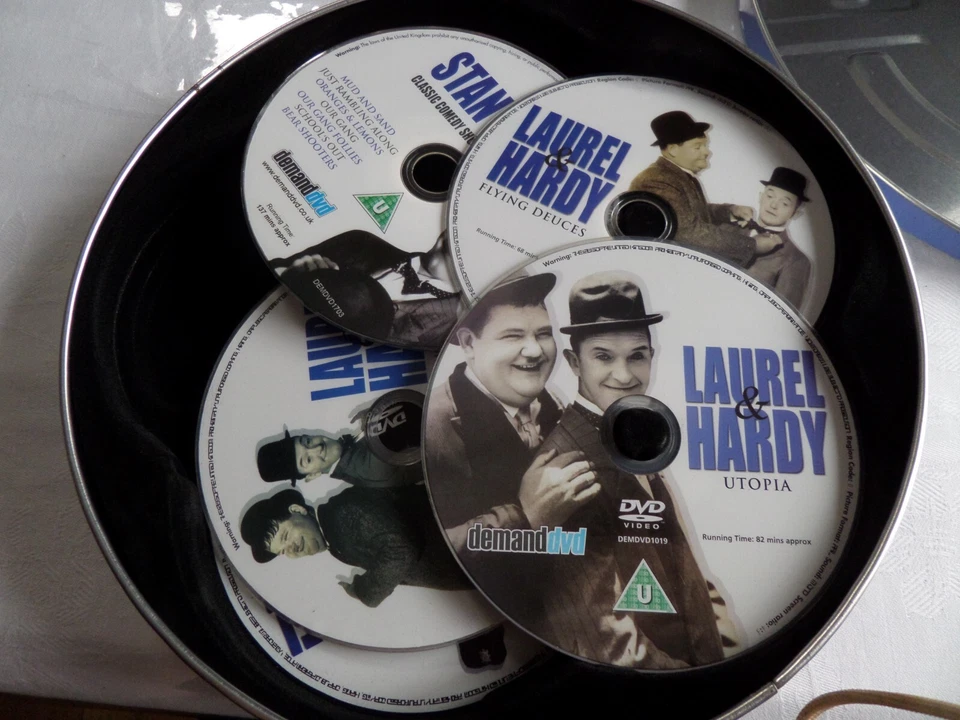 Laurel and Hardy Five DVD Gift Tin Collectable - Image 3 of 3