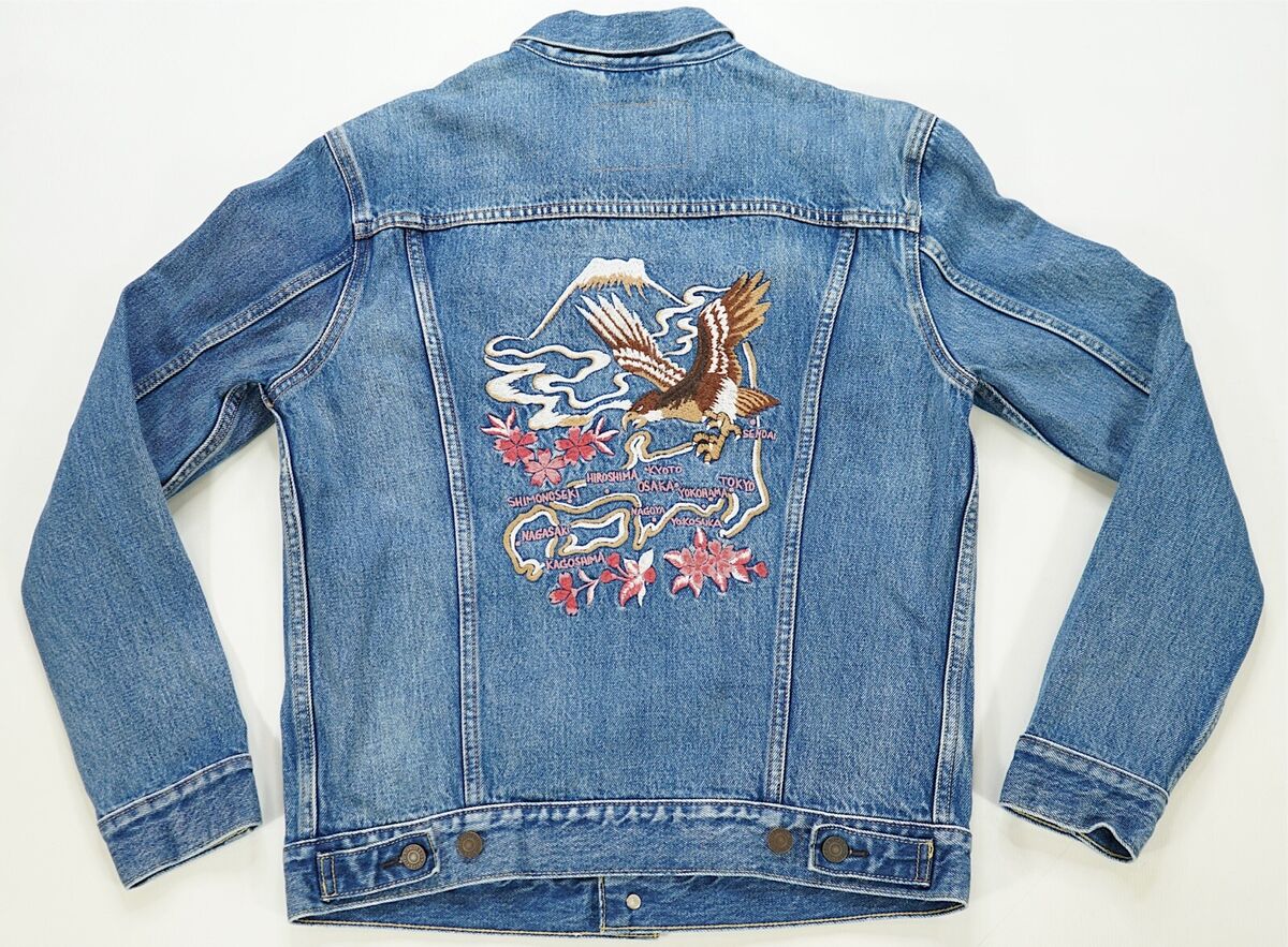 Rare Vintage LEVI STRAUSS CO. Japan Eagle Hawk Flowers Denim Rare Vintage LEVI STRAUSS CO. Japan Eagle Hawk Flowers Denim