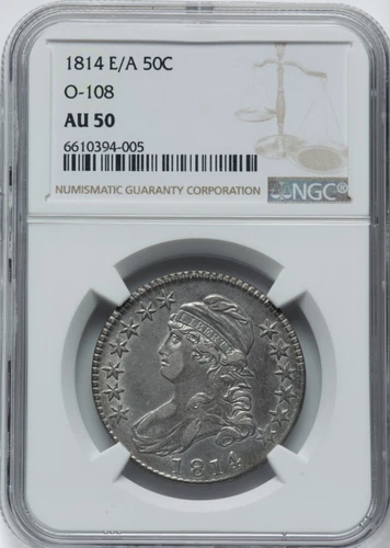 1814 E/A 50C O-108 NGC AU50