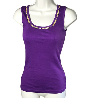 Personal Identity Cute Tank Top Shirt ~ Sz S ~ Purple ~ Sleeveless ~ Stretchy