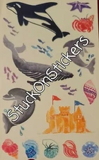 🐋 Mrs Grossman's POSH OCEAN LIFE Sea whale dolphin shells Stickers  1992-2001