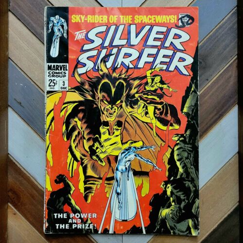 THE SILVER SURFER #3 VG 4.0 Marvel 1968 KEY 1st App MEPHISTO Buscema Art WATCHER - Afbeelding 1 van 10