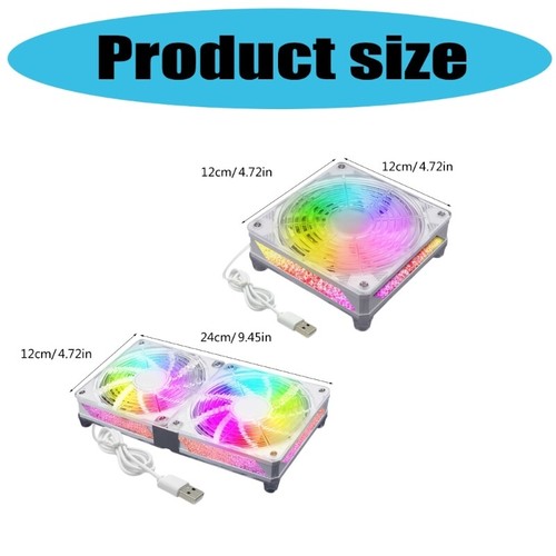 120mm Electronic Cooling Fan Low Noise Computer Electronics Coolers with LED - Afbeelding 8 van 12