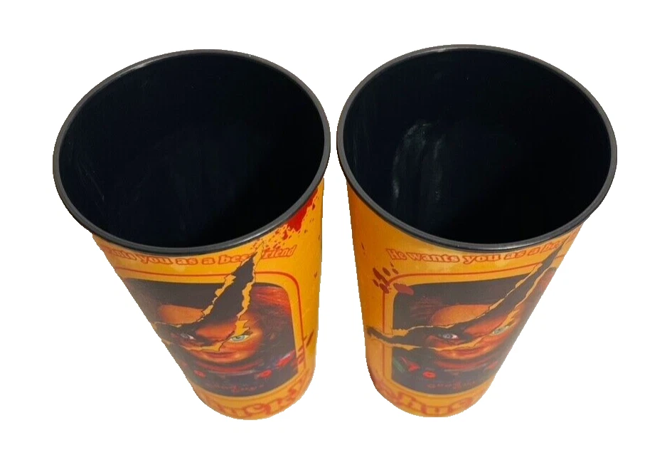 2 LOT - CHUCKY Child's Play Horror Party Plastic Cup 32 oz. - Image 2 of 4