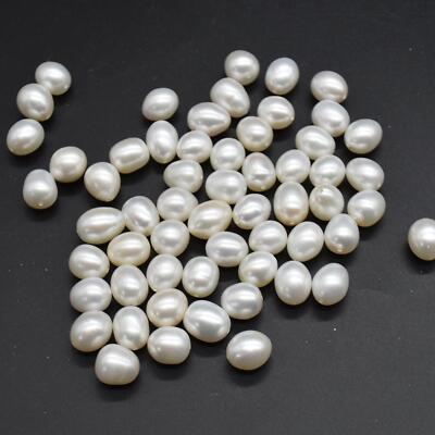 Süßwasser Reis Perlen Perlen - Rosa/Weiß - 10 mm x8 mm, zur Schmuckherstellung