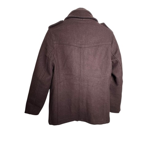 SCHOTT Hombre Chaqueta de Lana Abrigo Talla Grande Marrón Bolsillos Carga - Imagen 5 de 8