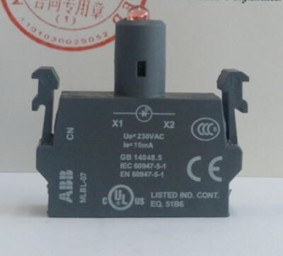 1pcs ABB push button switch red LED integrated lampholder MLBL-07R ...