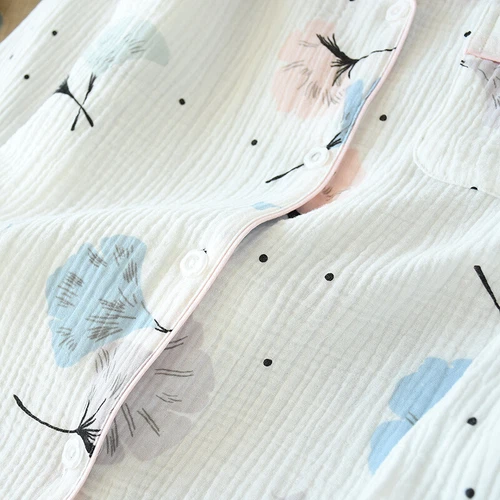 Women's 100% gauze cotton sleepwear set long sleeved sleepwear sleepwear- - Picture 20 of 34