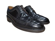 VTG 60s Executive Imperials O'Sullivan Black Leather Oxford Wingtip shoes Sz 8 D