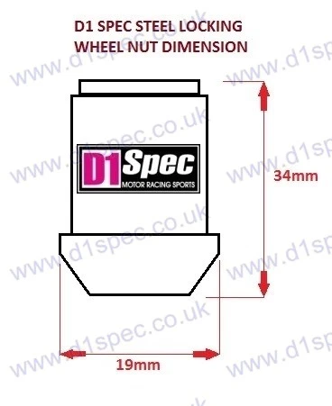 D1 SPEC LOCKING WHEEL NUTS SV/BLUE P1.5 Mazda Lexus Toyota Honda Mitsubishi Ford - Image 3 of 3