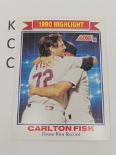 1991 Score Baseball 1990 Highlights #421 Carlton Fisk Home Run Record