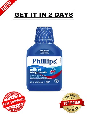 Phillips  Milk of Magnesia Liquid Laxative, Wild Cherry Flavor, 26 Oz PACK OF 1.