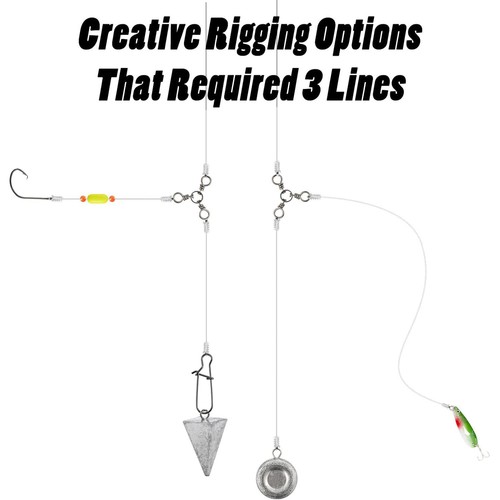 25-100PC 3 Way Swivel Fishing Tackle for Catfish Rig Trolling Line Connector - Picture 8 of 25