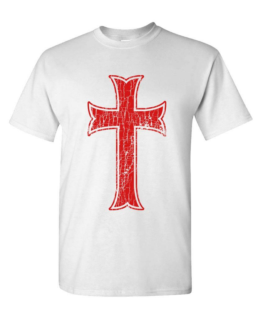 Knights Templar Crusader Distressed - Unisex Cotton T-Shirt Tee Shirt-image