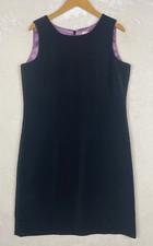 Vintage Amanda Smith Dress Womens 14 Sheath Black Lined Minimalist Career Office