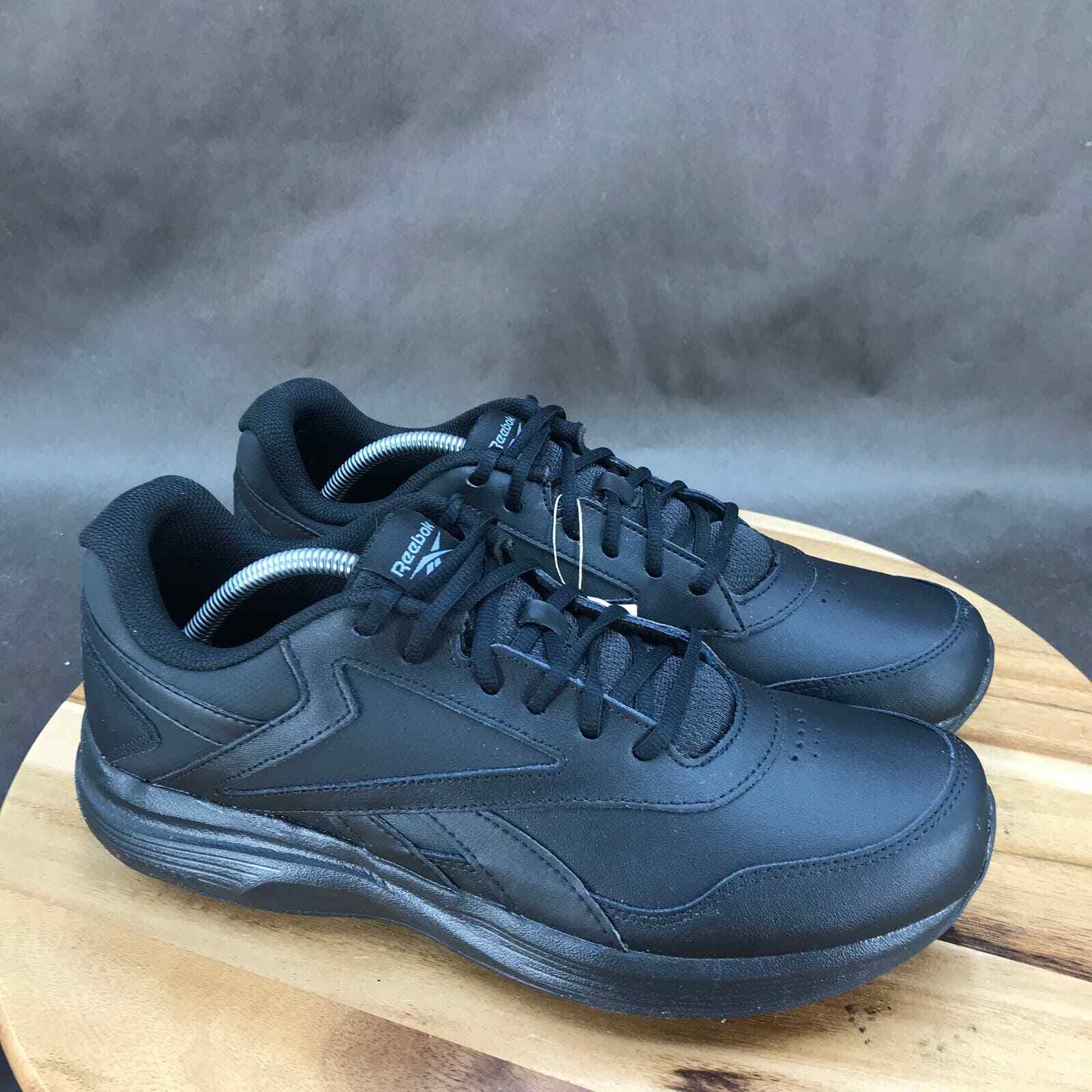 Reebok DMX Max Men's Black Leather Walking Shoes Size 11.5 Low Top Comfort Lace-Up-image