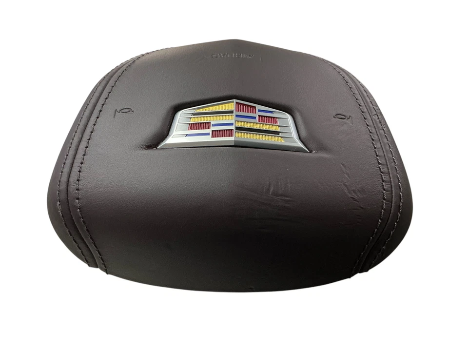 2021 22 23 2024 Cadillac Escalade driver wheel airbag DARK AUBURN W/STITCHES - Image 2 of 4