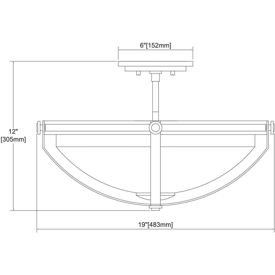 ELK Lighting Connelly 3-Light Semi Flush, Natural Brass/Frosted Glass - Image 3 of 3