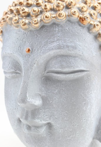 Estatua de cabeza de Buda sonriente Shakyamuni de 7,5" de alto bendición misericordia y amor - Imagen 3 de 6