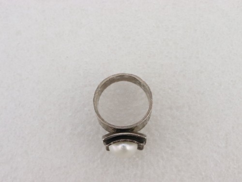9 Grams Vintage 925 Sterling Silver Silpada Hammered Pearl Ring Sz 6.25 R0898 - Picture 13 of 18