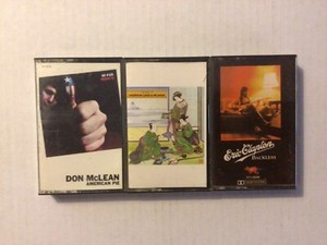 ROCK 3 CASSETTE LOT - DON McLEAN EMERSON LAKE & PALMER ERIC CLAPTON - NO CD