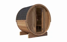 SaunaLife Model E6 Outdoor Barrel Sauna | Thermo-Spruce Wood, LED, 3-Person, DIY