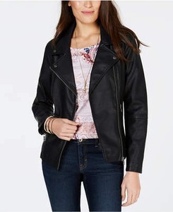 style and co faux leather moto jacket