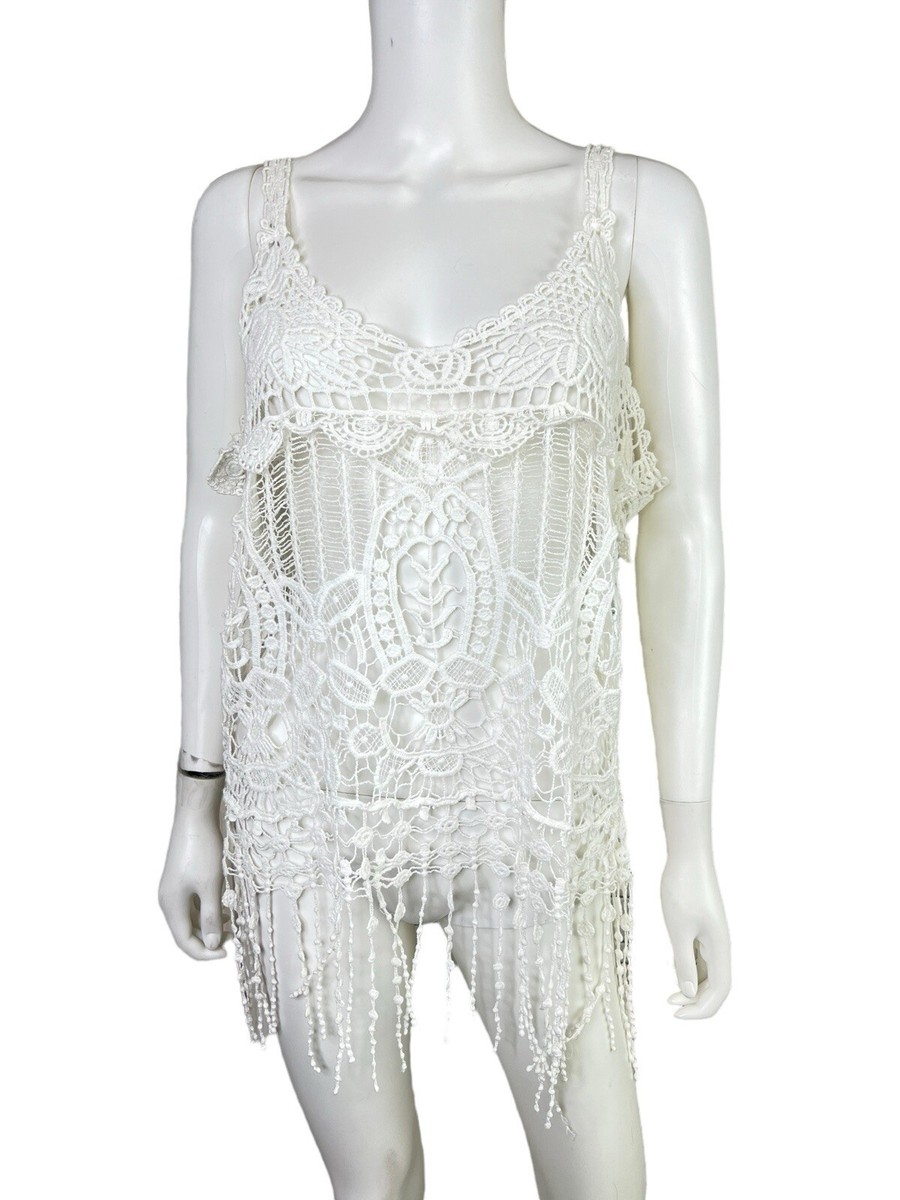 Tassel Fringe Boho Crochet Blouse Tassel Fringe Boho Crochet Blouse