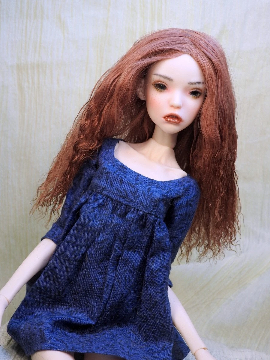 Popovy BJD Custom Doll Wig 1/4 OOAK 12 cm Copper Red 4.72