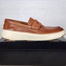 Size 8 - Cole Haan Grandpro Topspin Woven Heel Penny Loafer - British Tan