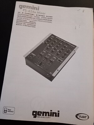 ISTRUZIONI / MANUALE ORIGINALI GEMINI PS-626X MIXER