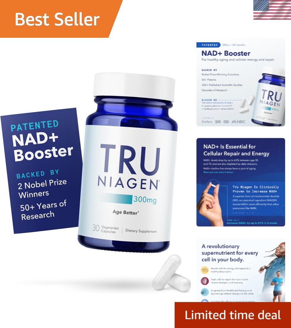 Nicotinamide Riboside NAD+ Supplement - 300mg Daily Anti-Aging Formula, 30 Count