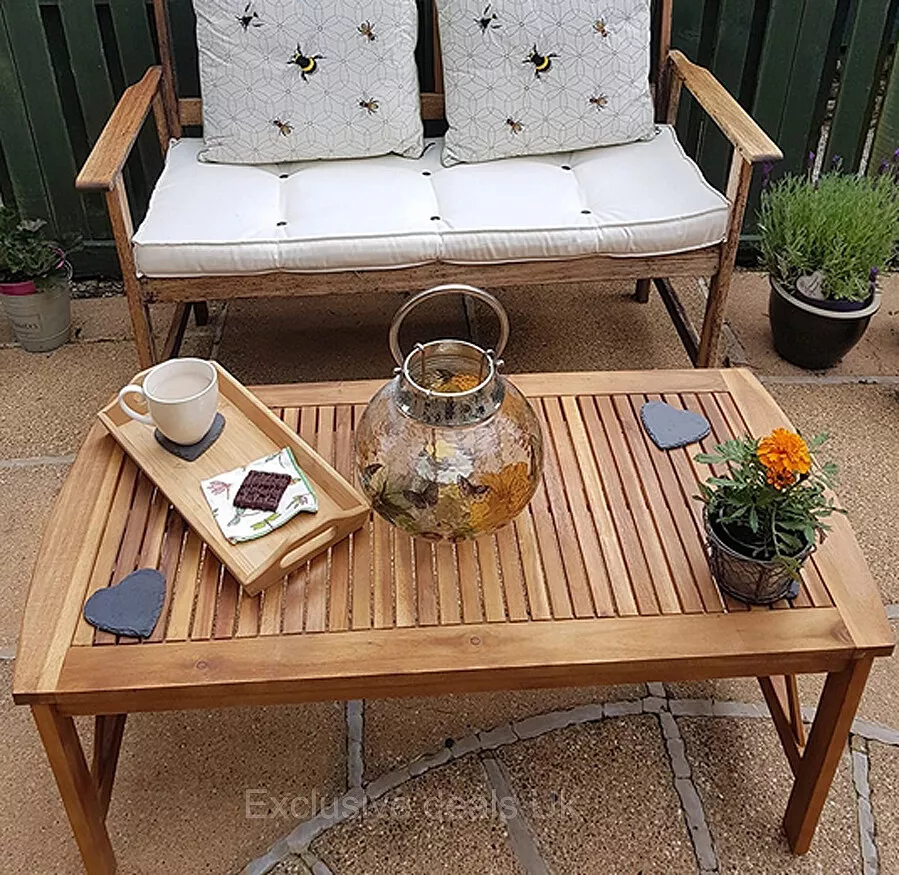 Wooden Garden Coffee Table Outdoor Patio Home Indoor Furniture Rustic Side End