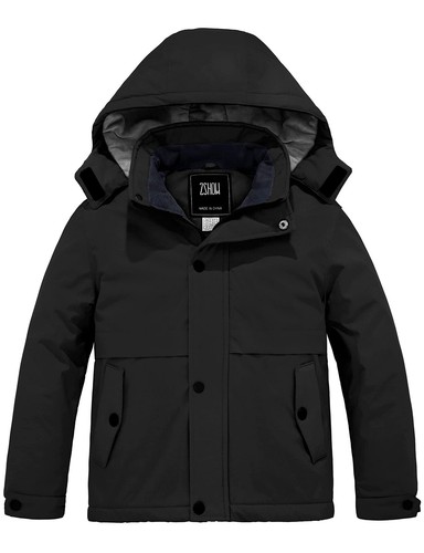 ZSHOW Boys' Waterproof Ski Jacket Hooded Fleece Lined Raincoat Warm Winter Coat - Picture 27 of 54